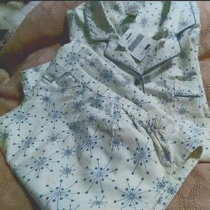 Sears Blue/White Snowflake Soft Flannel Pajama PJ